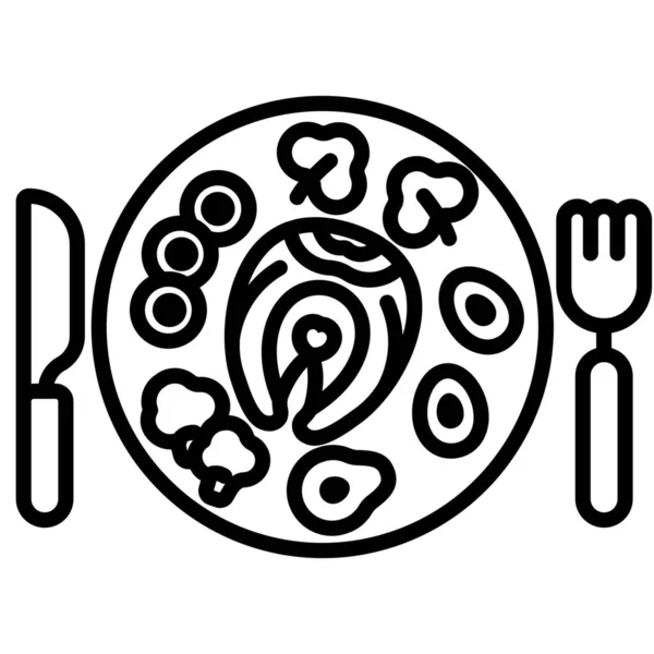 Care Dinner Eating Icon — Stock Vector