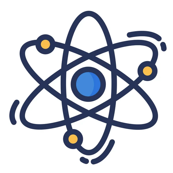 Atom Tanulás Fizika Ikon Kitöltött Vázlat Stílus — Stock Vector