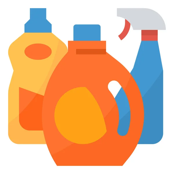 Waschmittel Desinfektionsmittel Ikone Flachen Stil — Stockvektor