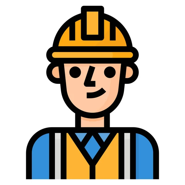 Engineer Occupation Professions Icon Filled Outline Style — Stock Vector