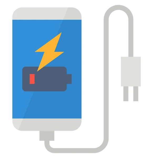 Charging Phone Plug Icon Flat Style — Stock Vector