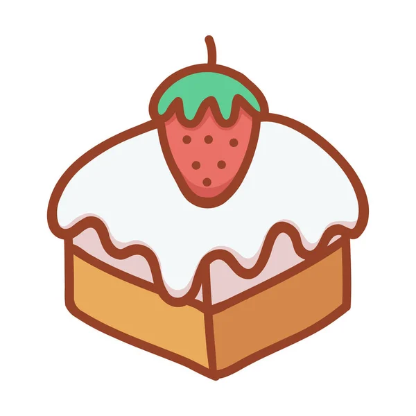 Panadería Pastel Crema Icono Estilo Contorno Lleno — Vector de stock