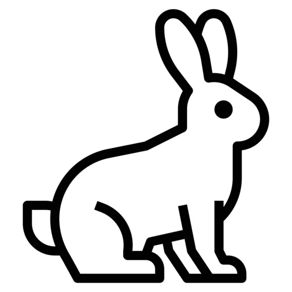 Tiere Bauernhof Kaninchen Symbol Outline Stil — Stockvektor