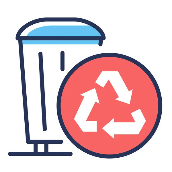 Ikona Třídění Odpadkových Košů — Stockový vektor
