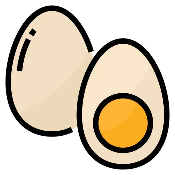 Gekochte Eier Essen Ikone Filled Outline Stil — Stockvektor