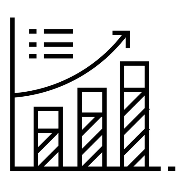 Analyse Grafiek Statistieken Pictogram Contouren Stijl — Stockvector