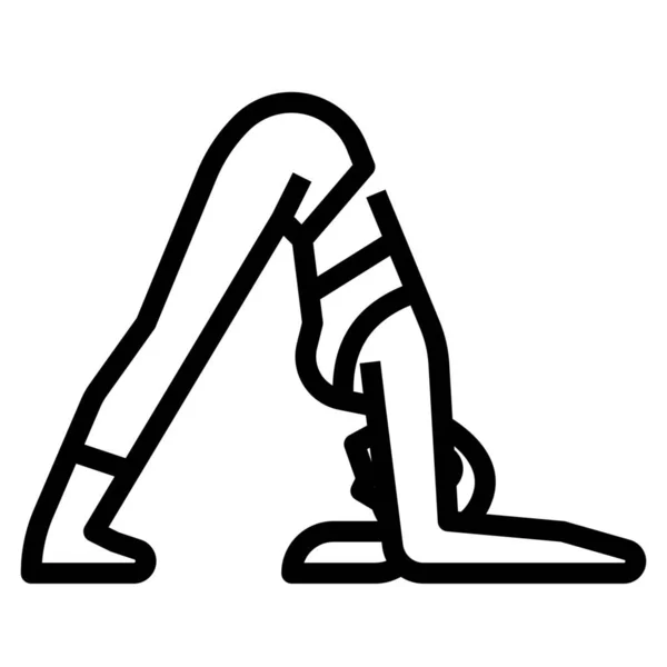 Icône Exercice Dauphin Ardha Dans Style Contour — Image vectorielle