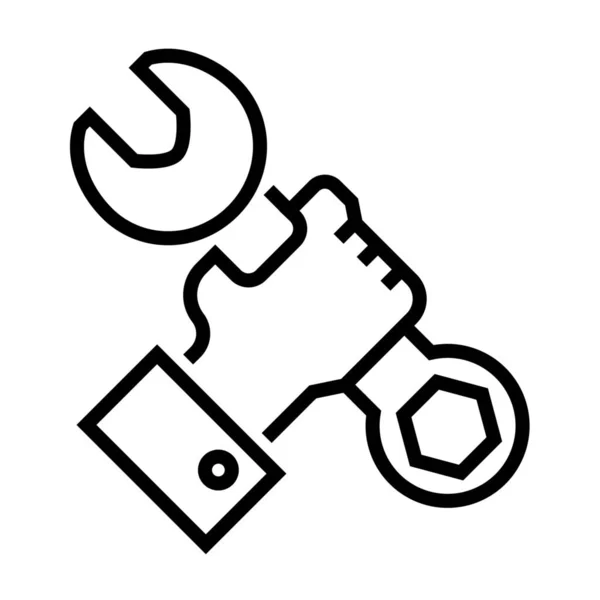 Construction Hand Tool Icon Outline Style — Stock Vector