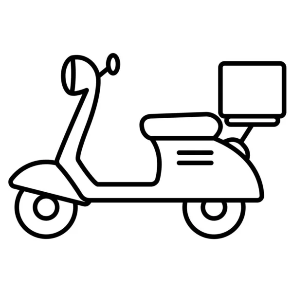 Ποδήλατο Παράδοση Εικονίδιο Μοτοσικλέτας Στυλ Περίγραμμα — Διανυσματικό Αρχείο