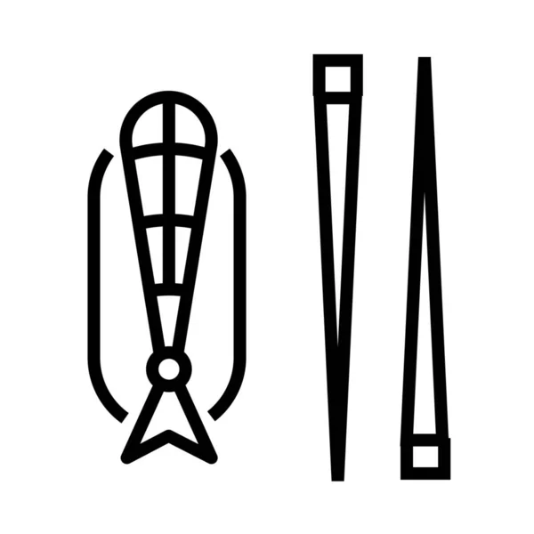 Chopsticks Icono Los Mariscos Japón Estilo Outline — Archivo Imágenes Vectoriales