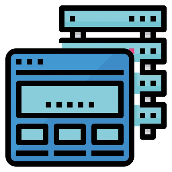 Admin Hosting Server Symbol Ausgefüllten Outline Stil — Stockvektor