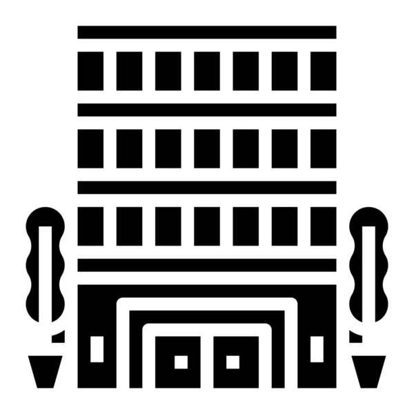Архітектура Будівництво Ікони Міста Суцільному Стилі — стоковий вектор