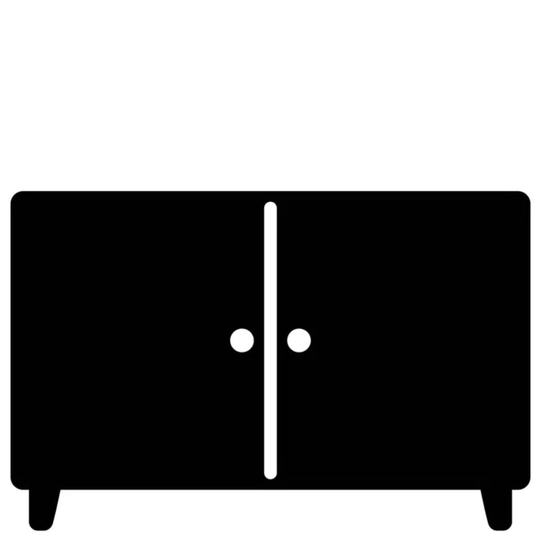 Mueble Armario Icono Estilo Sólido — Vector de stock