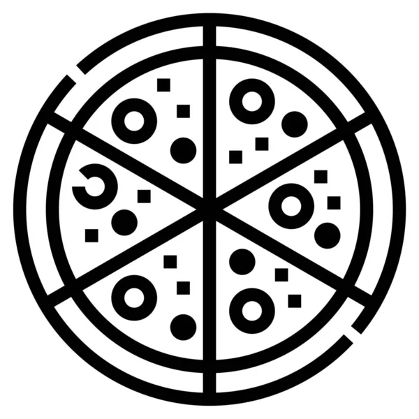 Recette Pizza Nourriture Icône — Image vectorielle