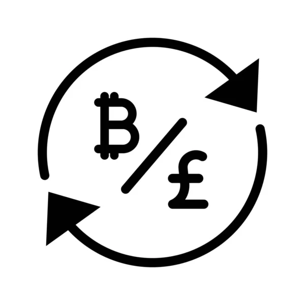 固态比特币转换数字货币图标 — 图库矢量图片