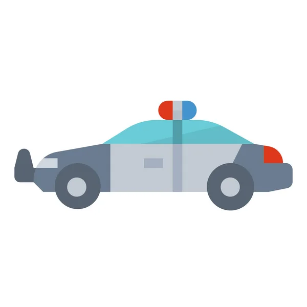 Car Police Transport Icon Flat Style — Stock Vector