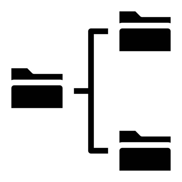 Gegevens Map Link Pictogram Solid Stijl — Stockvector