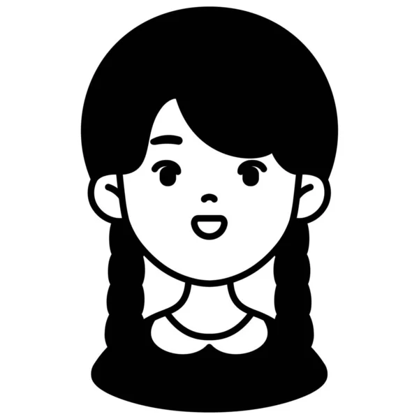 Аватар Дитяча Жіноча Ікона Суцільному Стилі — стоковий вектор