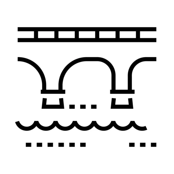 城市桥梁渠道道路图标 城市设计范畴 — 图库矢量图片
