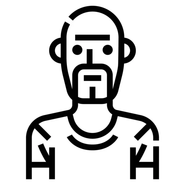 Avatar Barba Calva Icono Categoría Avatares — Vector de stock