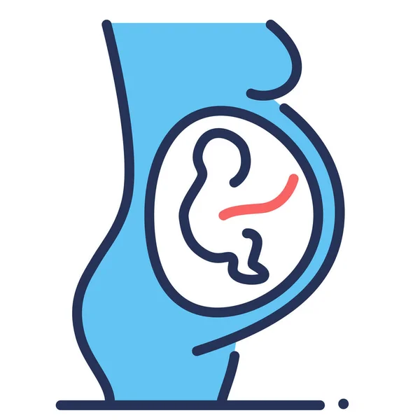 Hastane Sağlık Kategorisinde Hamile Fetüs Doğum Ikonu — Stok Vektör