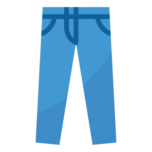 Abbigliamento Jeans Pantalone Icona Stile Piatto — Vettoriale Stock