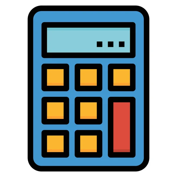 Berekening Rekenmachine Wiskunde Pictogram Gevulde Omtrek Stijl — Stockvector