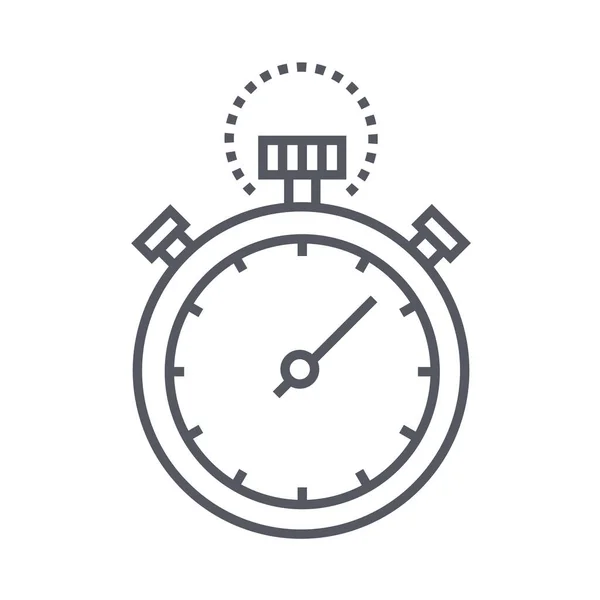 Klok Stopwatch Tijd Pictogram Omtrek Stijl — Stockvector