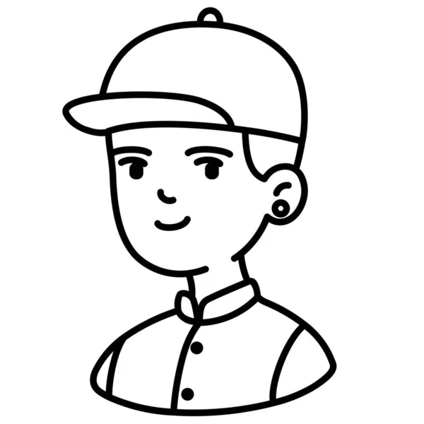 Avatar Boy Ear Incredking Icon Outline Style — 스톡 벡터