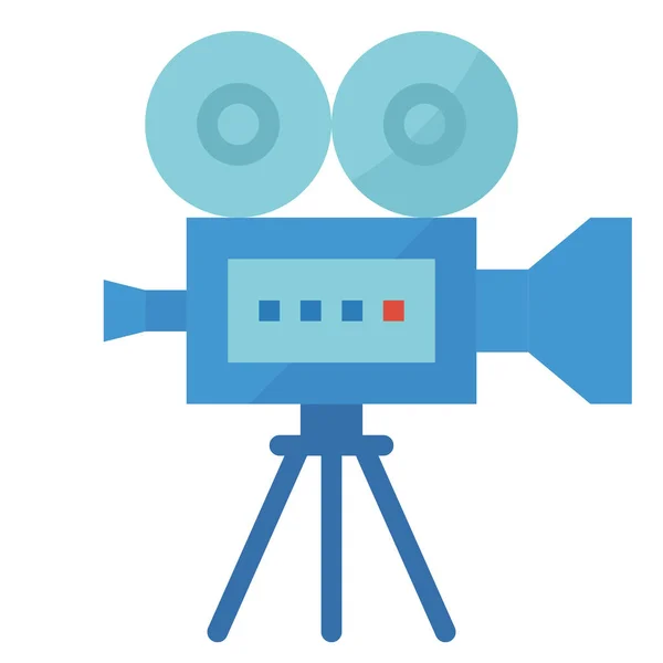 Camera Film Movie Icon Flat Style — Stock Vector