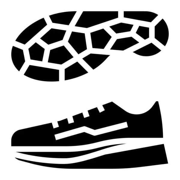 跑鞋运动服造型坚实的图标 — 图库矢量图片