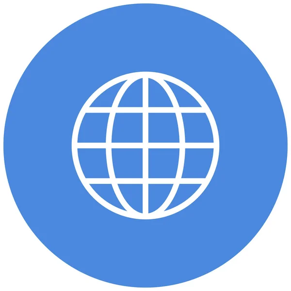 Global Internet Planet Ikon Badge Stil — Stock vektor