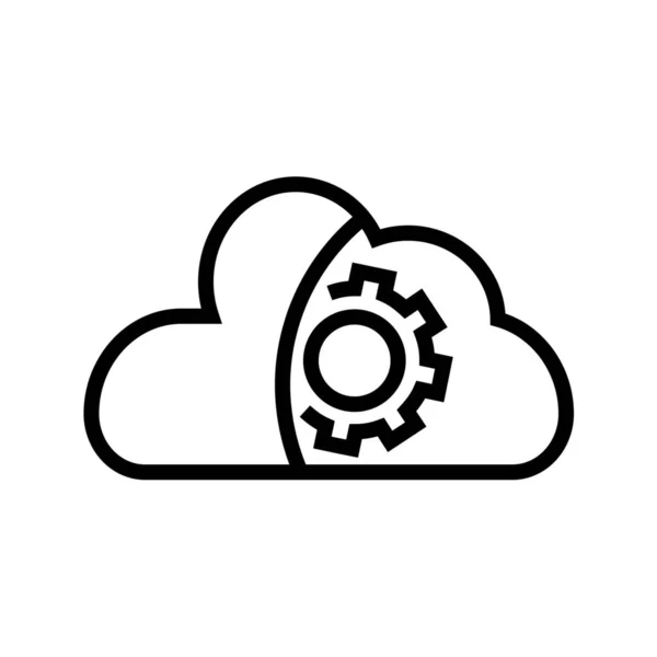 Mantenimiento Nube Optimización Nube Icono Almacenamiento Nube Estilo Esquema — Archivo Imágenes Vectoriales