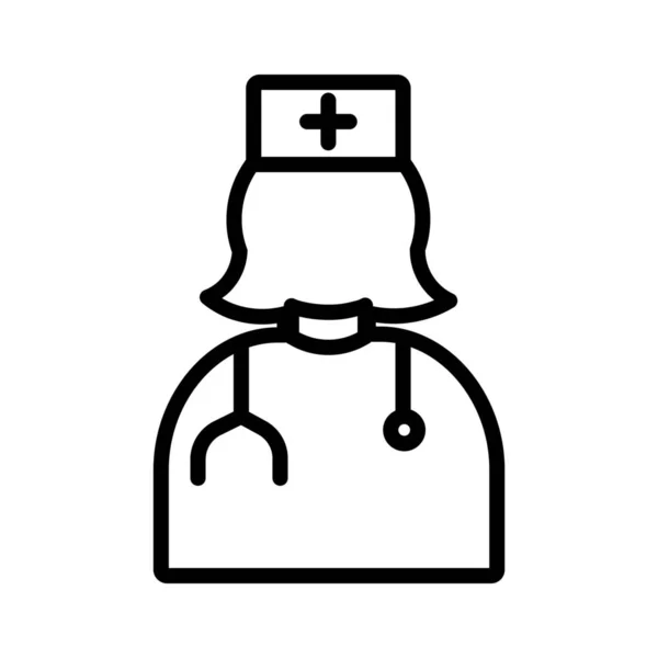 Doctor Female Doctor Hospital Staff Icon Outline Style — Stock Vector