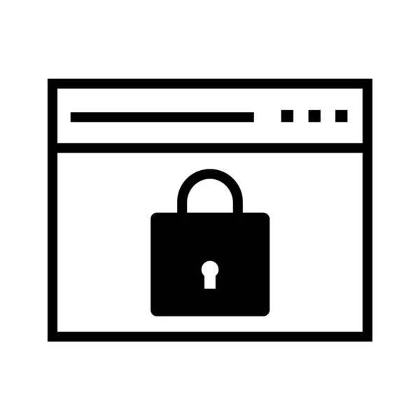 Protección Privacidad Icono Seguro Estilo Sólido — Vector de stock