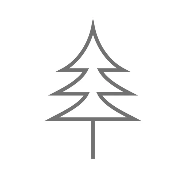 Χριστούγεννα Οικολογικό Δάσος Εικονίδιο Στυλ Περίγραμμα — Διανυσματικό Αρχείο
