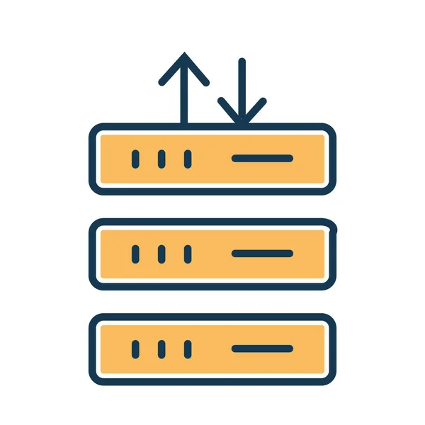 Data Center Data Flow Data Transfer Icon Filled Outline Style — Stock Vector