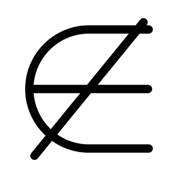 Epsilon Nicht Kein Element Kein Gesetztes Icon Umrissstil — Stockvektor