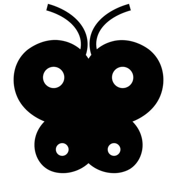 Käfer Schmetterling Schmetterling Landwirtschaft Symbol Solidem Stil — Stockvektor