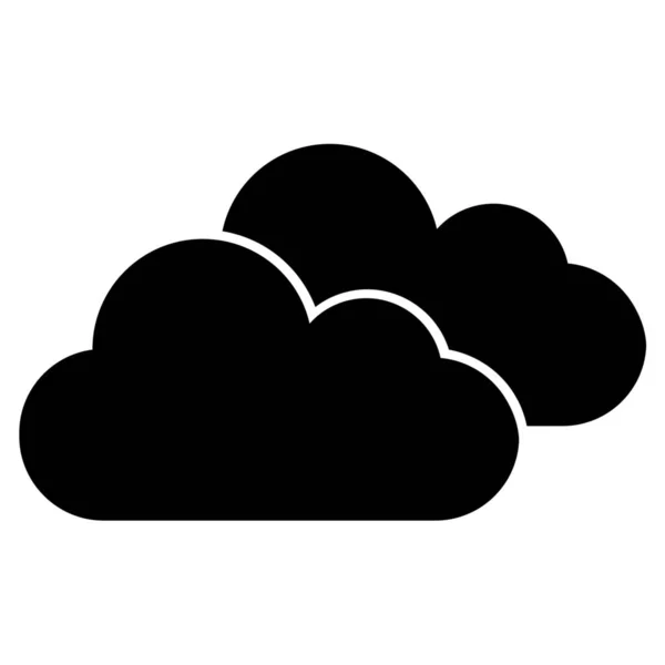 Wolken Bewolkt Pictogram Massieve Stijl — Stockvector