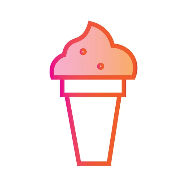 Иконка Десерта Мороженого Мороженым Стиле Заполненной Очертания — стоковый вектор