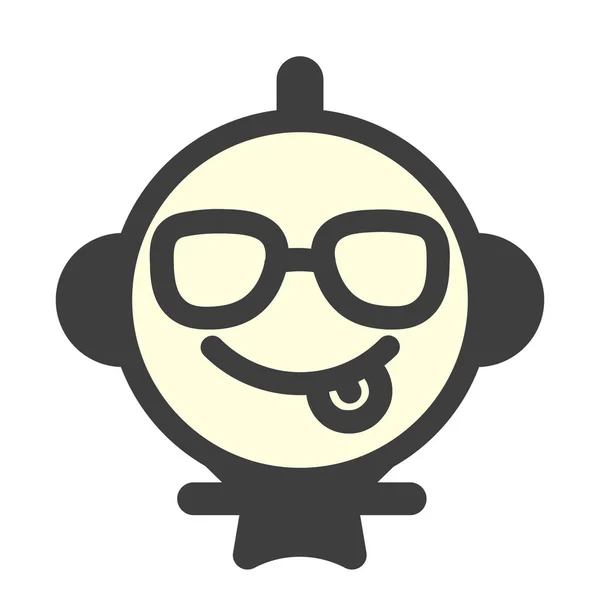 Emoji Emoticono Feliz Icono Estilo Contorno Lleno — Archivo Imágenes Vectoriales