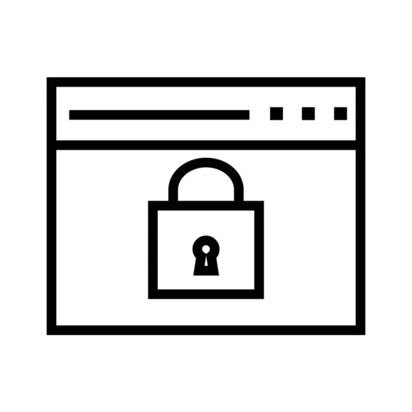 Sitio Web Bloqueado Privacidad Protegido Icono Del Sitio Web Estilo — Vector de stock