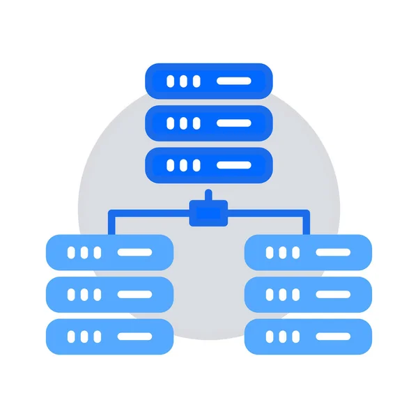 Ícone Banco Dados Data Center Bigdata Estilo Plano —  Vetores de Stock