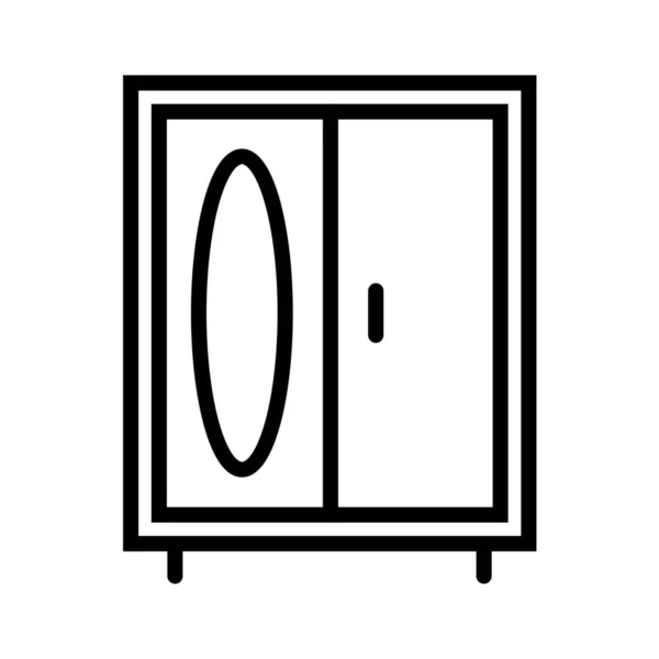 Bureau Closet Cupboard Icon Outline Style — Stock Vector