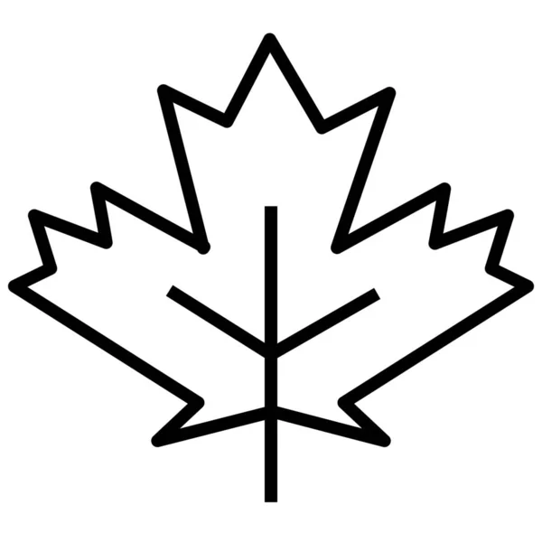 Sonbahar Kanada Yaprak Simgesi Dış Hatlar Biçiminde — Stok Vektör