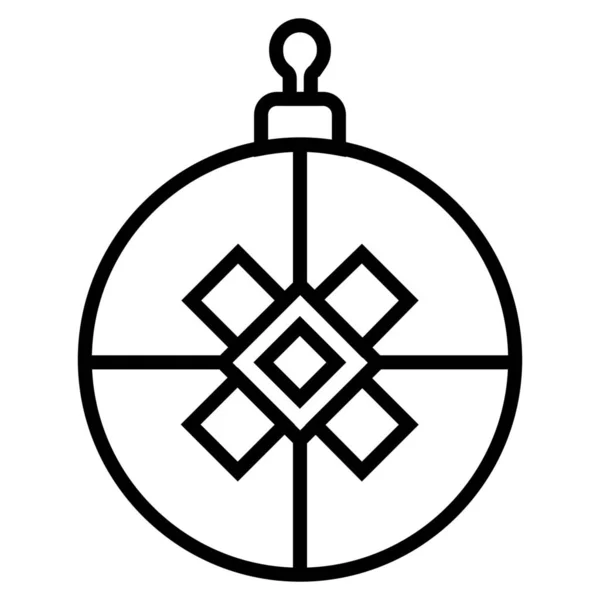 Икона Рождественского Бала Стиле Очертаний — стоковый вектор