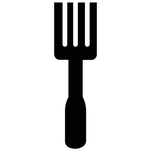 Tenedor Cocina Elemento Icono Estilo Sólido — Vector de stock