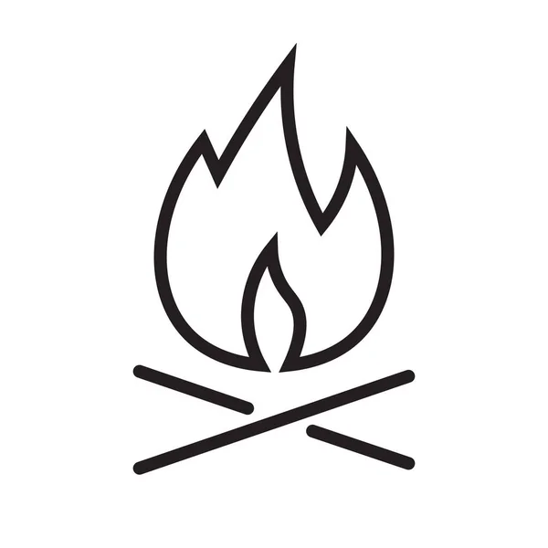 Bonfire Campfire Camping Icon Outline Style — Stock Vector