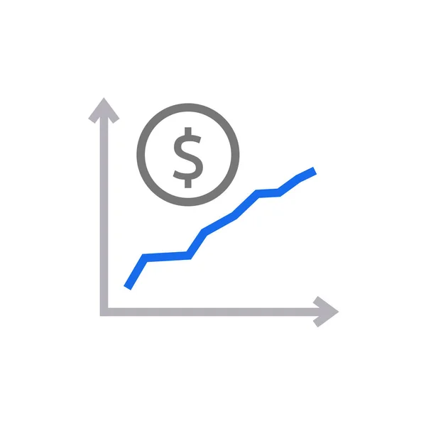 Graphiksymbol Zur Finanzierung Von Investitionen Umrissen — Stockvektor